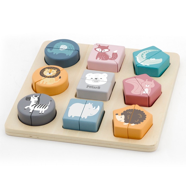 Shape block puzzle - wild animals